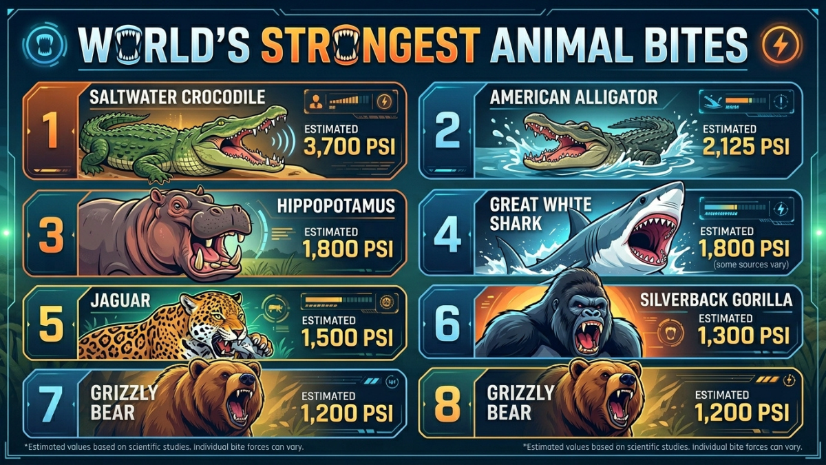 Strongest Animal Bites in Nature